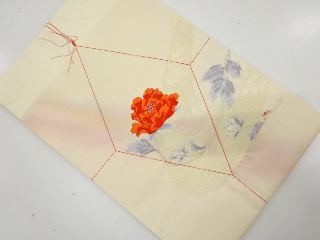 JAPANESE NAGOYA OBI / UNUSED / WOVEN FLOWER